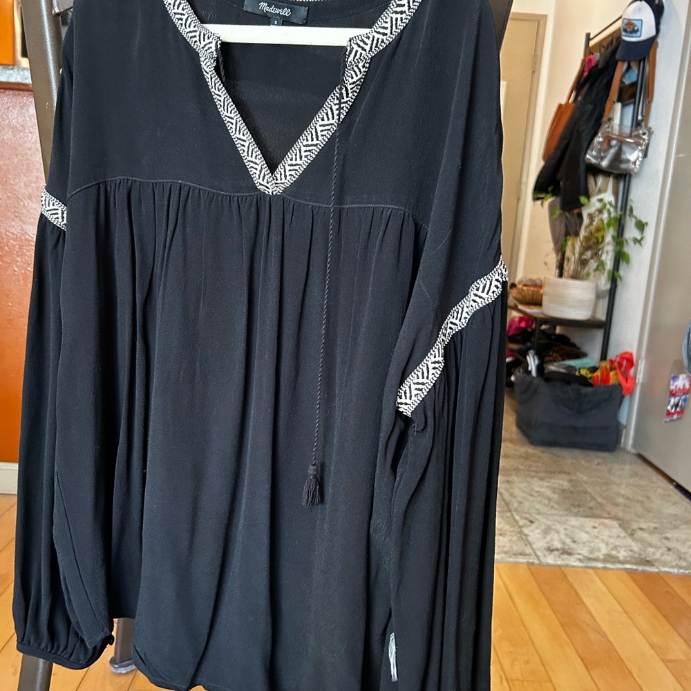 Madewell Blouson Sleeve Embroidered Top Size Small